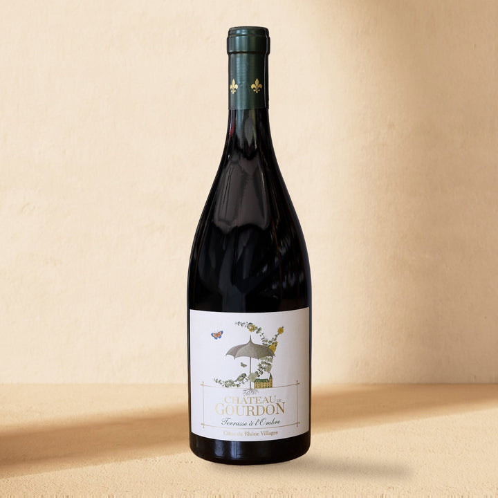 A bottle of Château de Gourdon Terrasse à l&