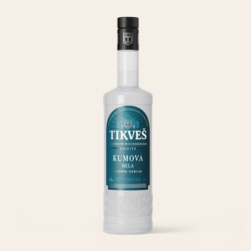 Kumova Bela, clear Macedonian grape brandy from Tikveš Winery, 70cl bottle