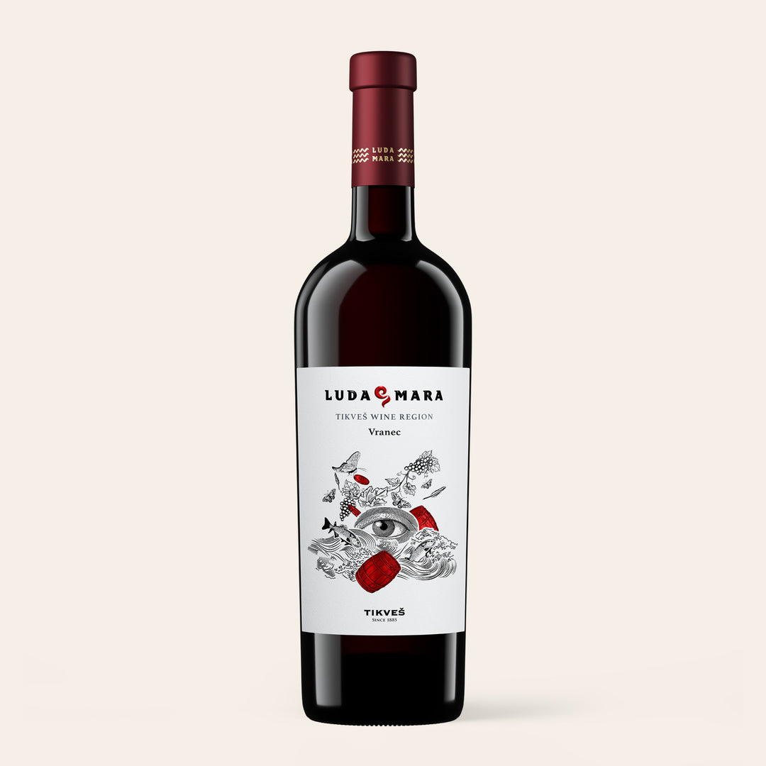Vranec Luda Mara 2022 – Tikveš Winery, North Macedonia, bold red wine