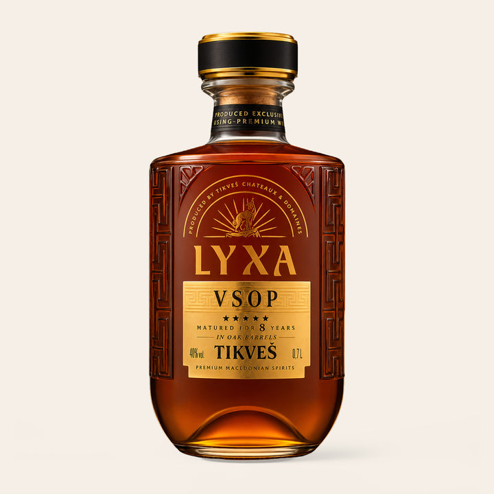 LYXA VSOP, oak-aged Macedonian grape brandy from Tikveš Winery, 70cl bottle