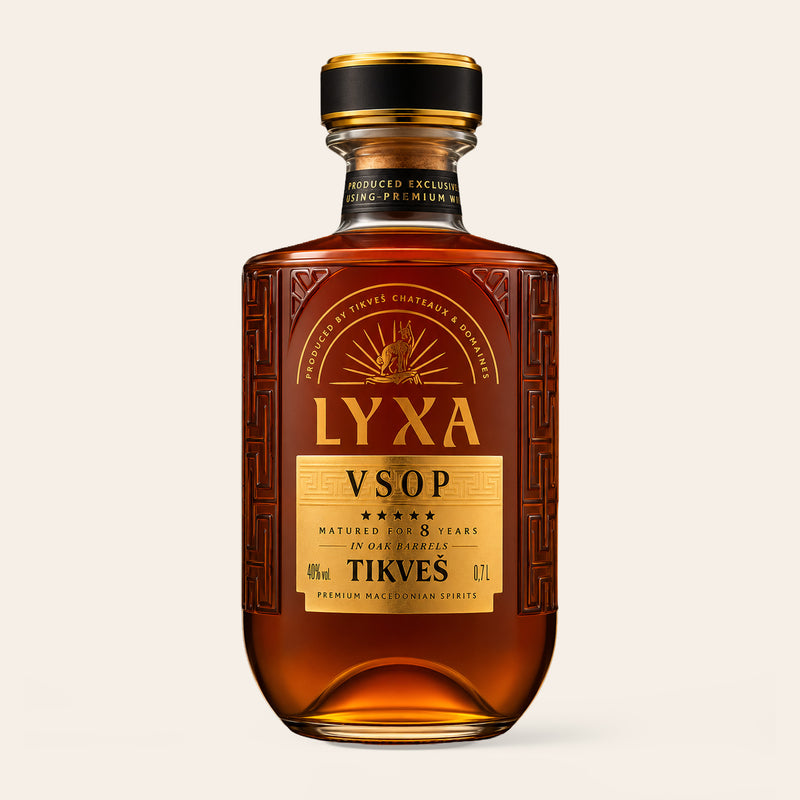 LYXA VSOP, oak-aged Macedonian grape brandy from Tikveš Winery, 70cl bottle
